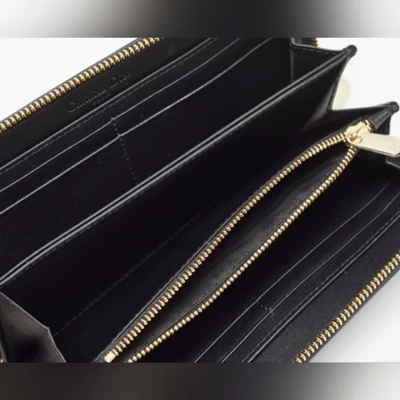 Lady Dior Cannage Quilted Zip Around Wallet, Patent Leather, COA - Picture 3 of 7